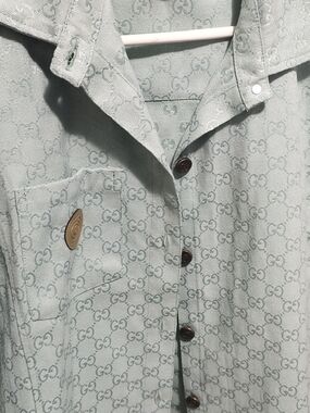 BRAND NEW Gucci Mint Green Monogram Shirt
